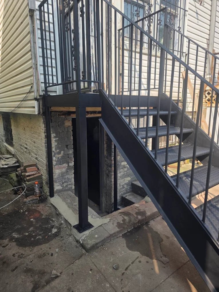 Sidewalk cellar door installation in Brooklyn, NY by Steel Masters NYC